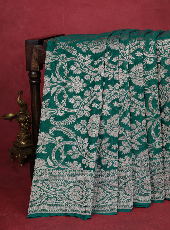 Teal Green Banarasi Georgette Saree