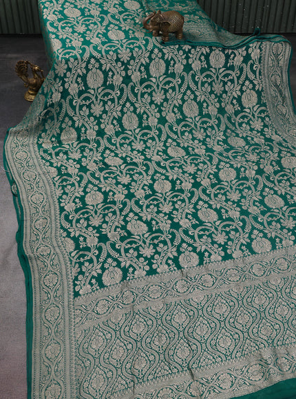Teal Green Banarasi Georgette Saree