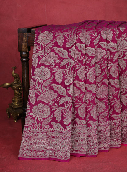 Hot Pink Banarasi Georgette Saree