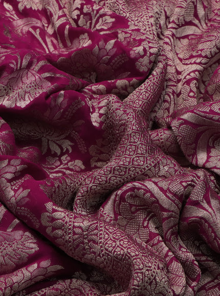 Hot Pink Banarasi Georgette Saree