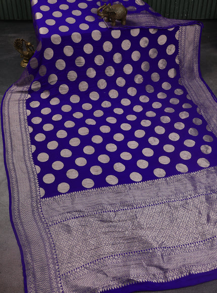 Blue Banarasi Georgette Saree