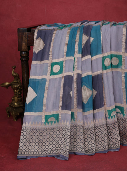 Grey Banarasi Georgette Saree