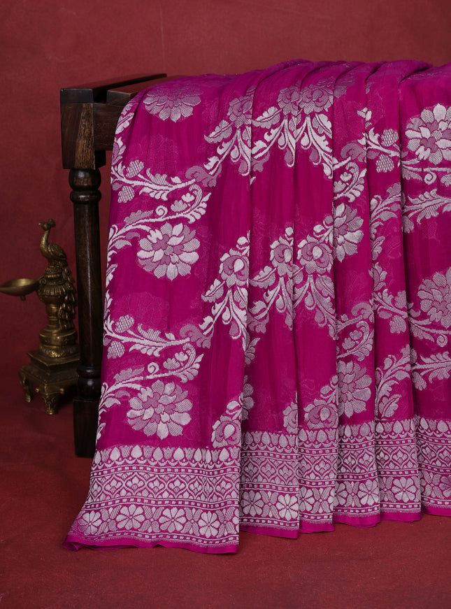 Pink Banarasi Georgette Saree