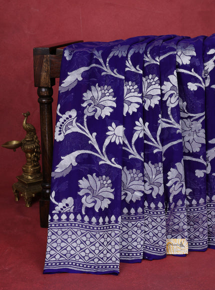 Blue Banarasi Georgette Saree