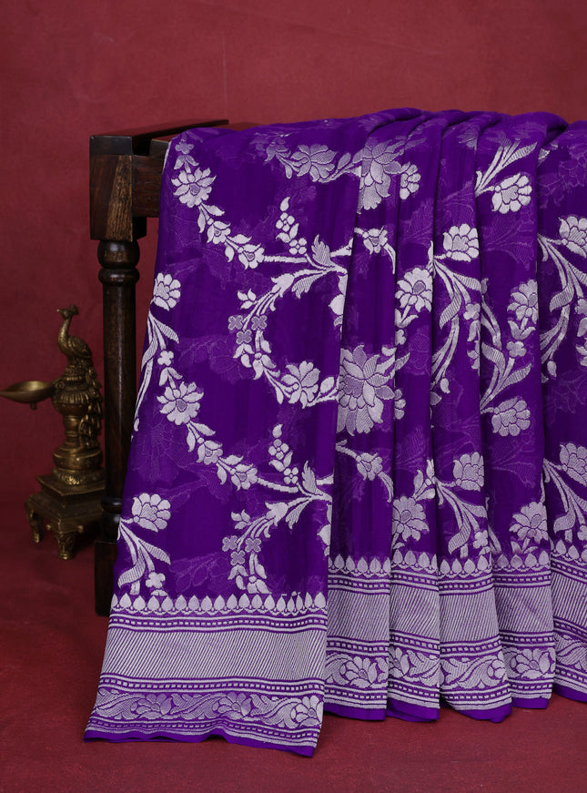 Violet Banarasi Georgette Saree