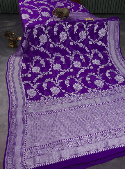 Violet Banarasi Georgette Saree