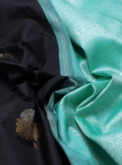 Black-Multi Colour Pure Kanchipuram Silk Saree