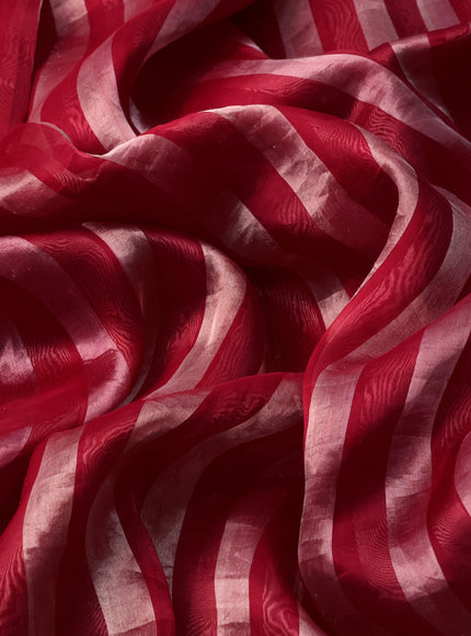Red-Tissue Organza Saree