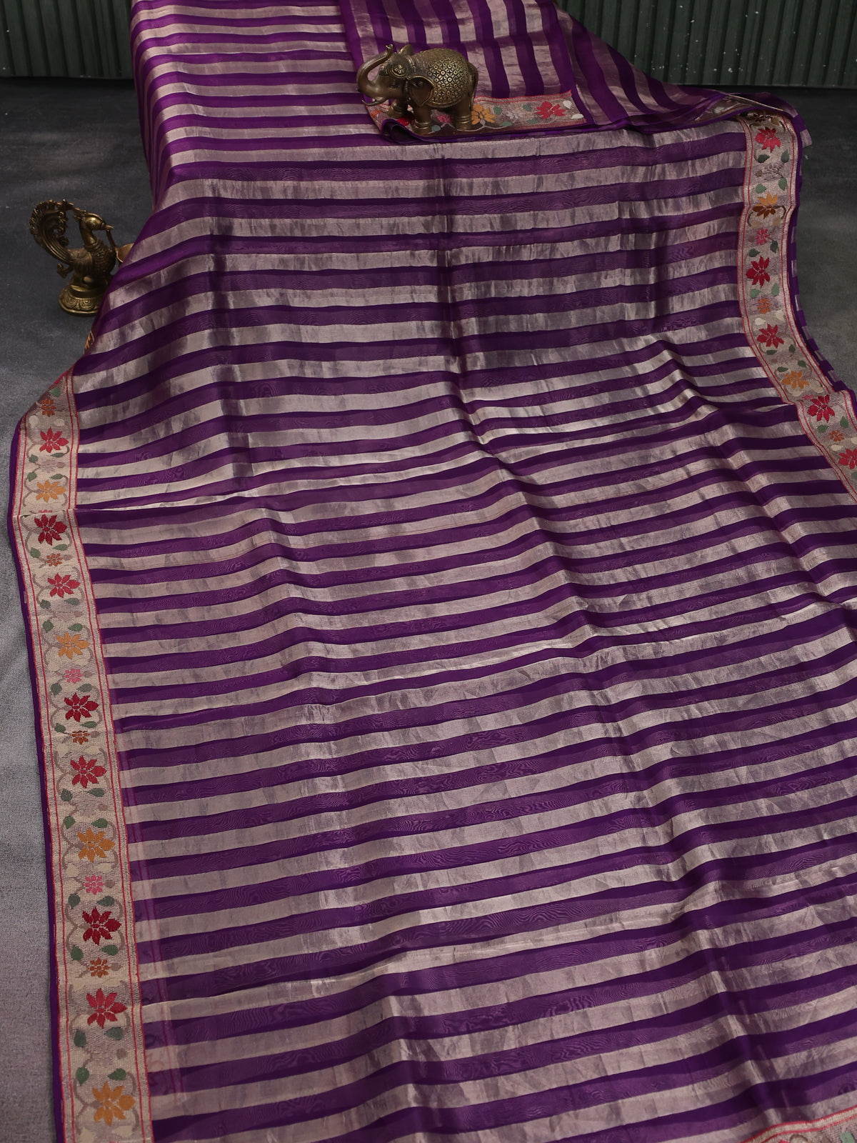 Purple-Tissue Organza Saree