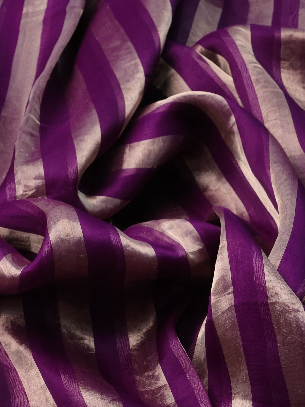 Purple-Tissue Organza Saree