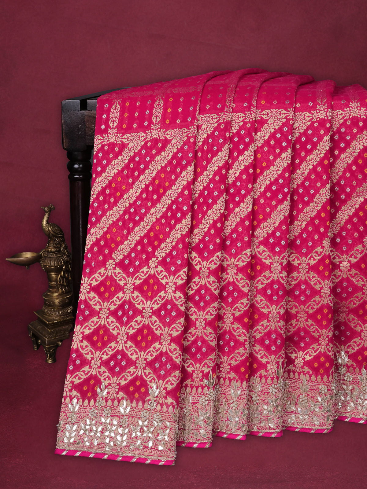 Pink Banarasi Georgette Saree