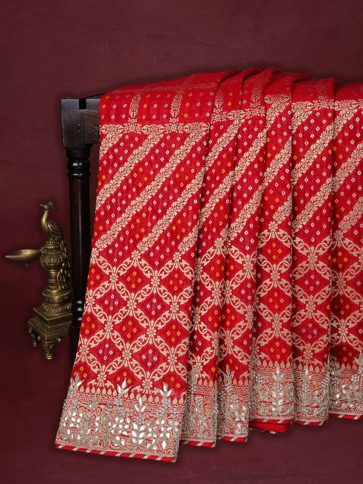 Red Banarasi Georgette Saree