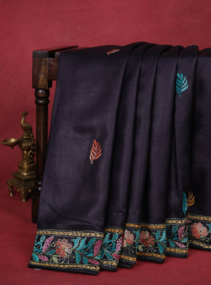 Black Tussar Silk Saree