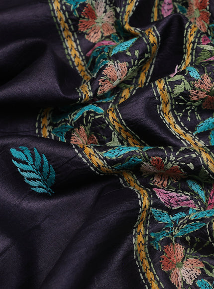 Black Tussar Silk Saree