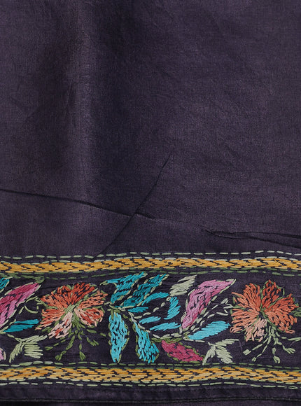 Black Tussar Silk Saree
