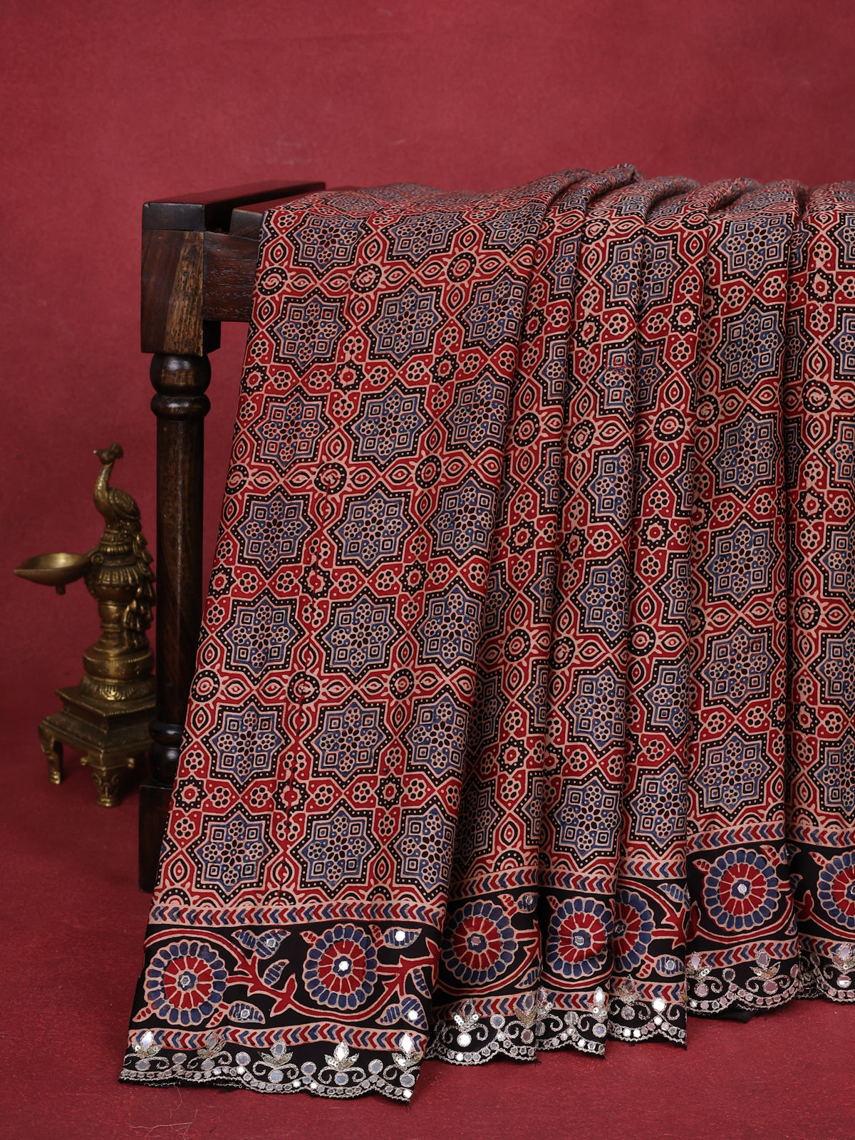 Maroon-Black Modal Silk Saree