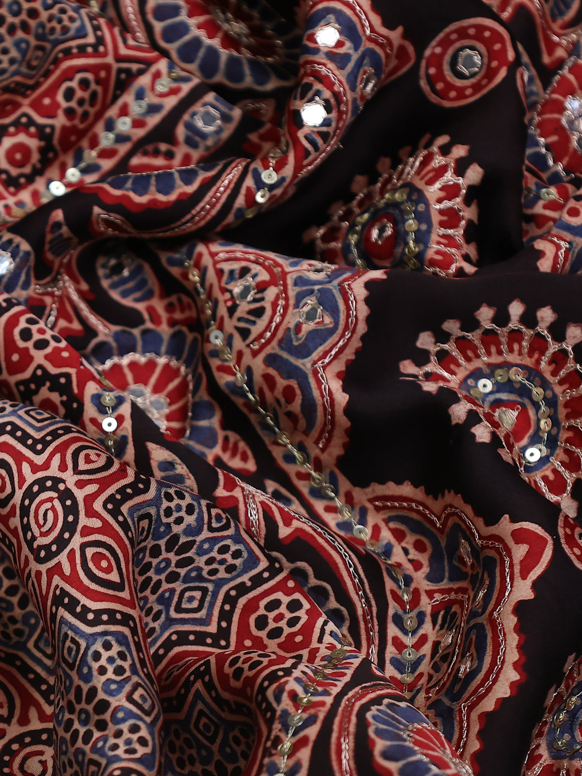 Maroon-Black Modal Silk Saree