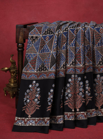 Blue-Black Modal Silk Saree