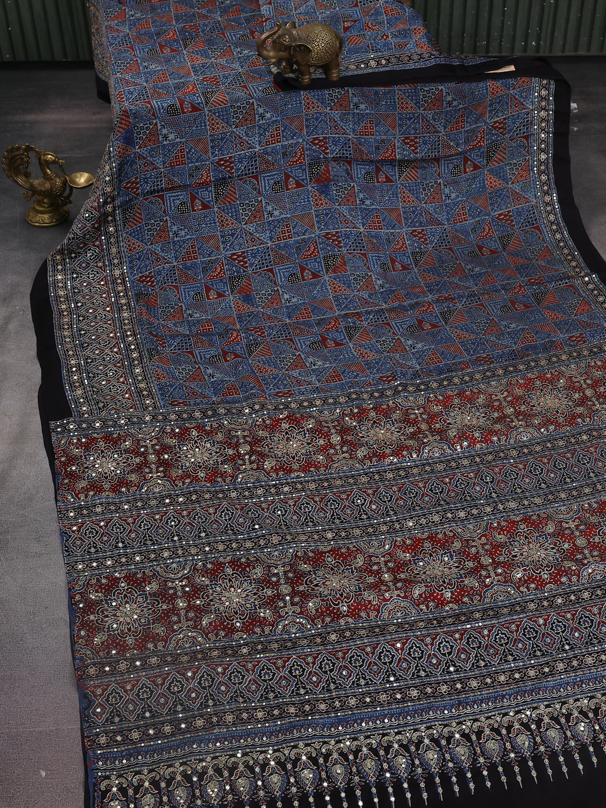 Black-Maroon Modal Silk Saree