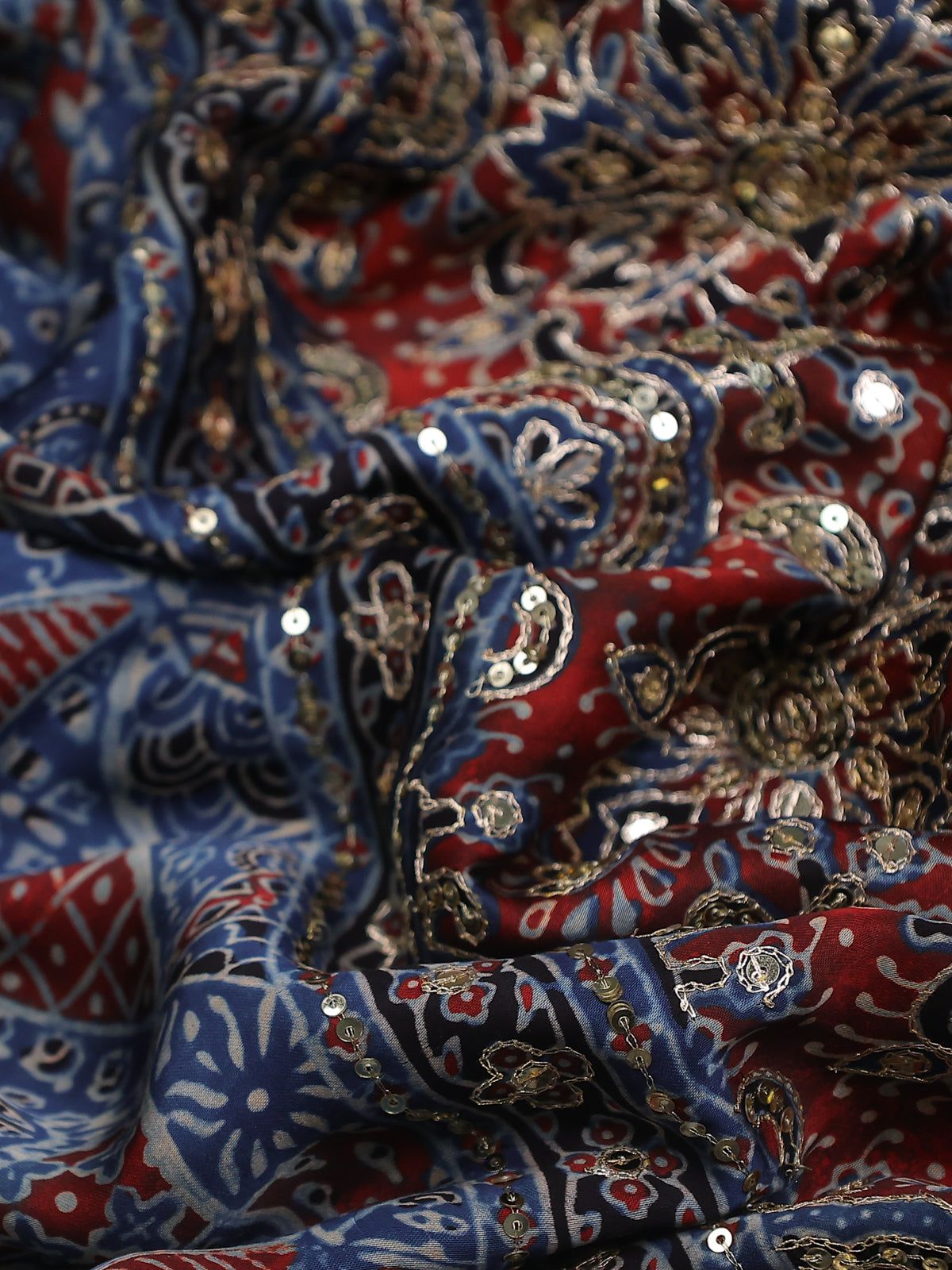 Black-Maroon Modal Silk Saree