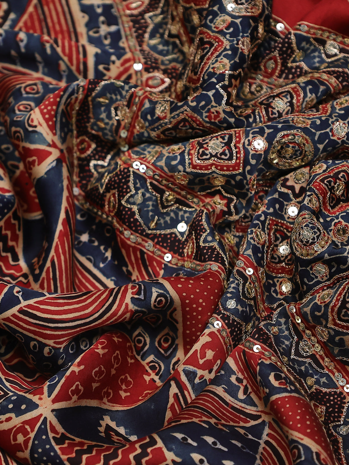 Maroon-Blue Modal Silk Saree