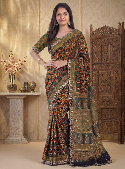 Green Modal Silk Saree