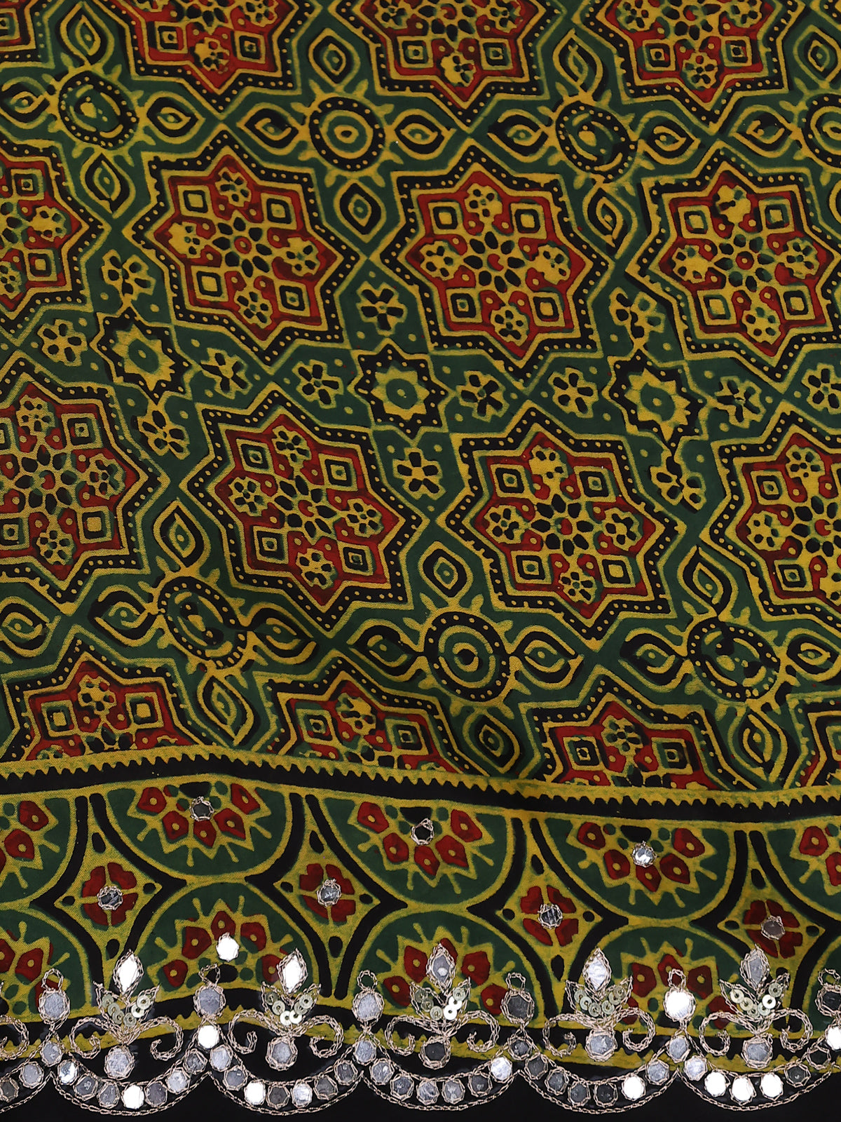 Green-Black Modal Silk Saree