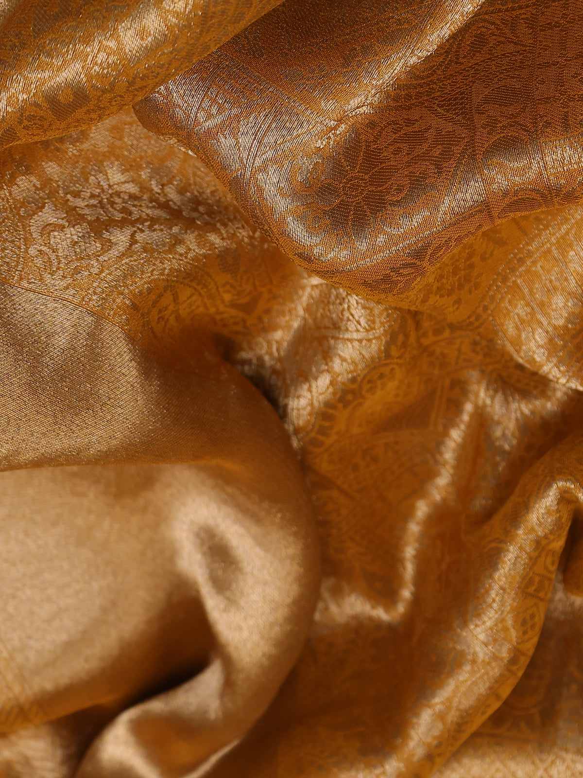 Mustard Yellow Banarasi Silk Saree With Embroidery Readymade Blouse