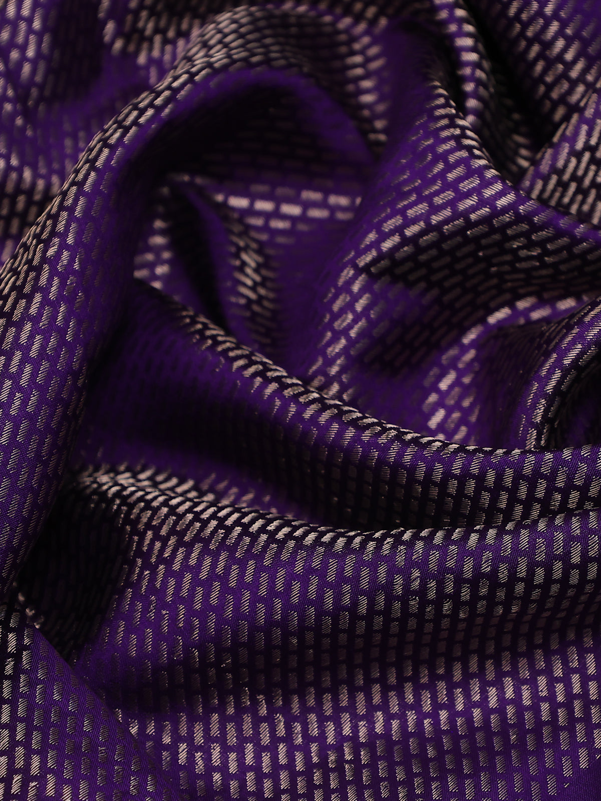 Violet Chiniya Silk Saree With Embroidery Readymade Blouse