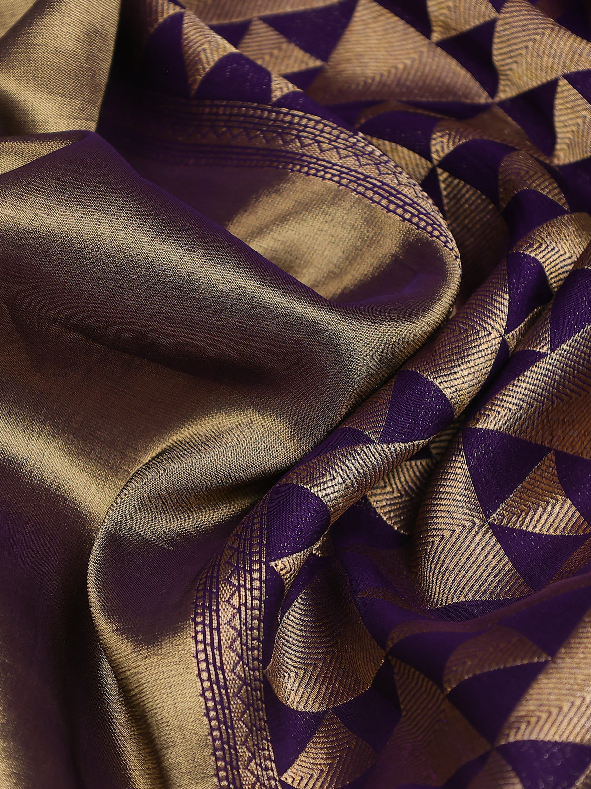 Violet Tissue Silk Saree With Embroidery Readymade Blouse