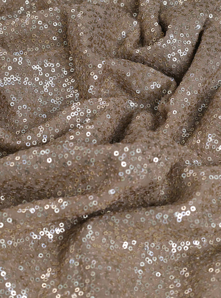 Beige Sequin Embroidered Georgette Designer Saree