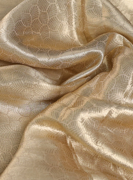 Golden Banarasi Tissue Saree With Embroidery Readymade Blouse