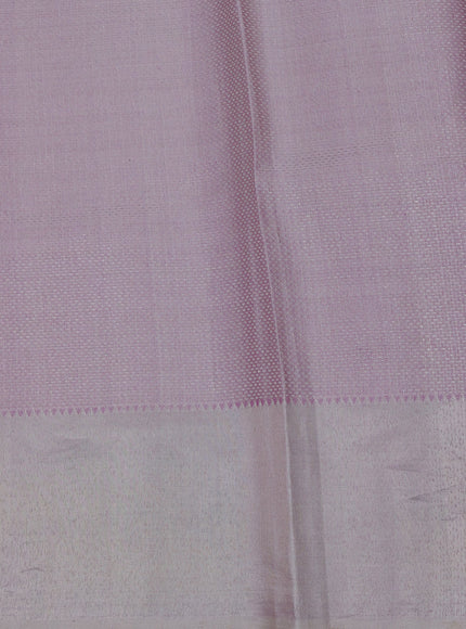 Pastel Lavender Kanchipuram Silk Saree With Pichwai Design Border Embroidery