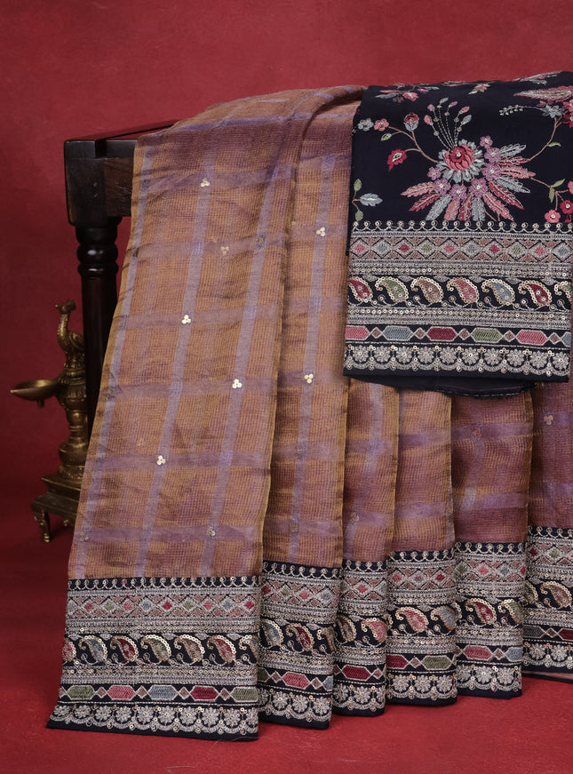 Mild Purple Tissue Silk Saree