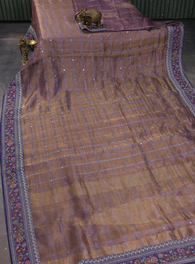 Blue Tissue Silk Saree