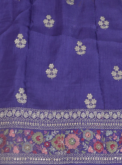 Blue Tissue Silk Saree