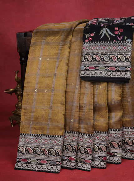 Gold-Black Tissue Silk Saree