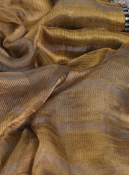 Gold-Black Tissue Silk Saree
