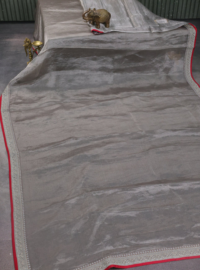 Grey Tissue Silk Saree