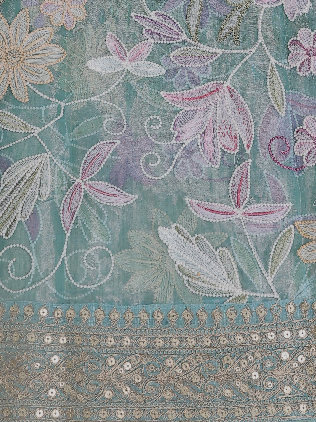 Pastel Blue Tissue Silk Saree