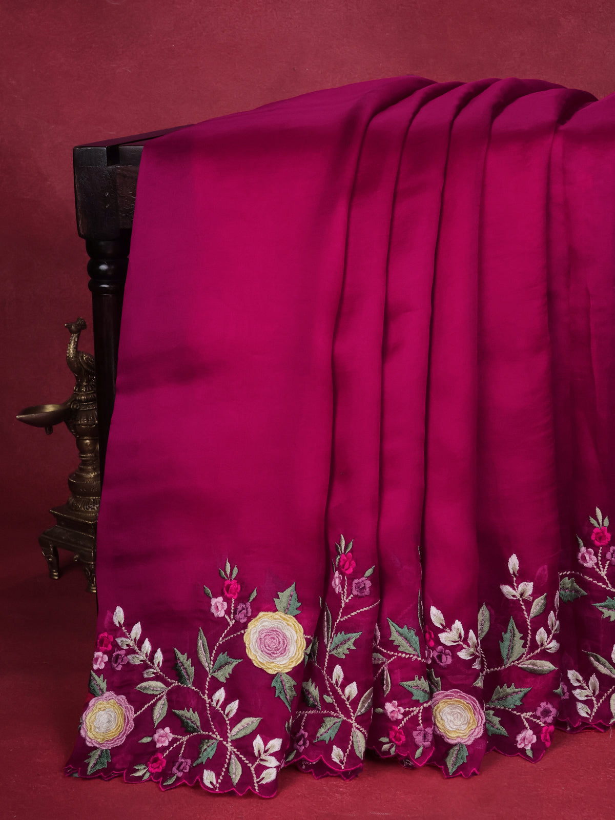 Pink Organza Silk Saree