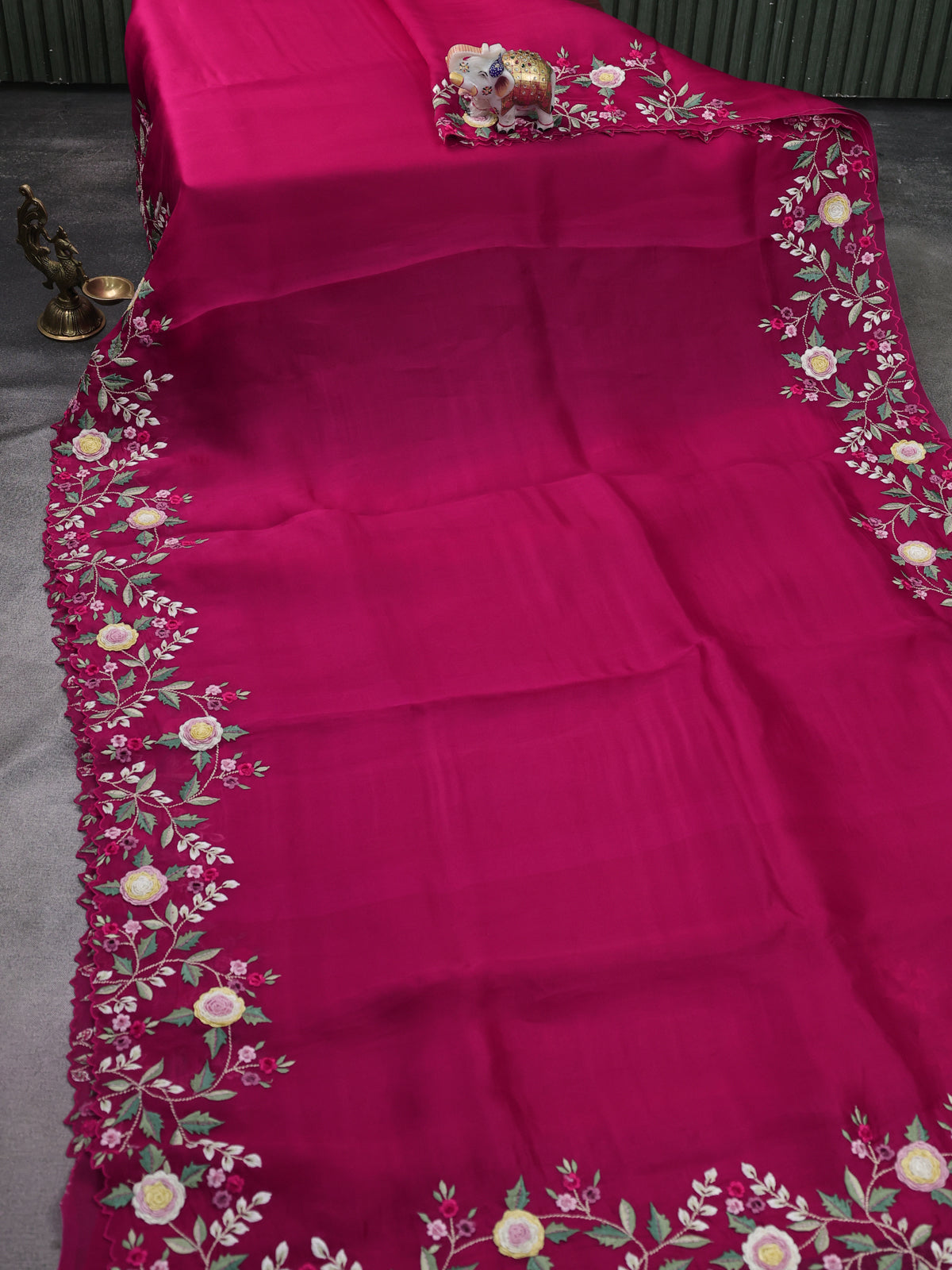 Pink Organza Silk Saree