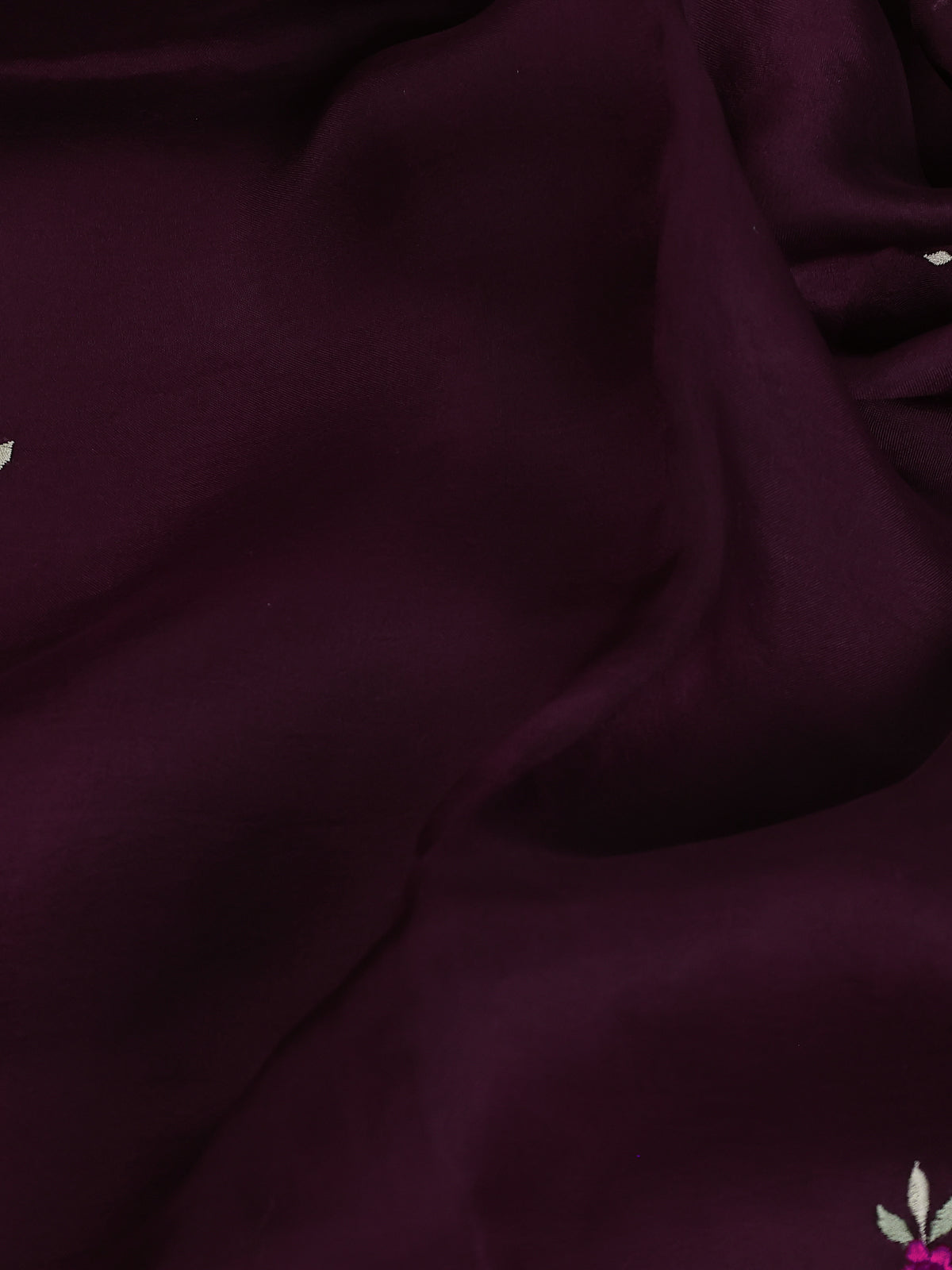 Deep Maroon Organza Silk Saree