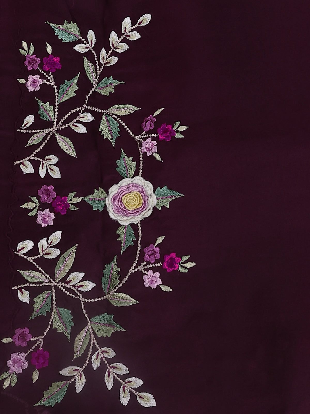 Deep Maroon Organza Silk Saree