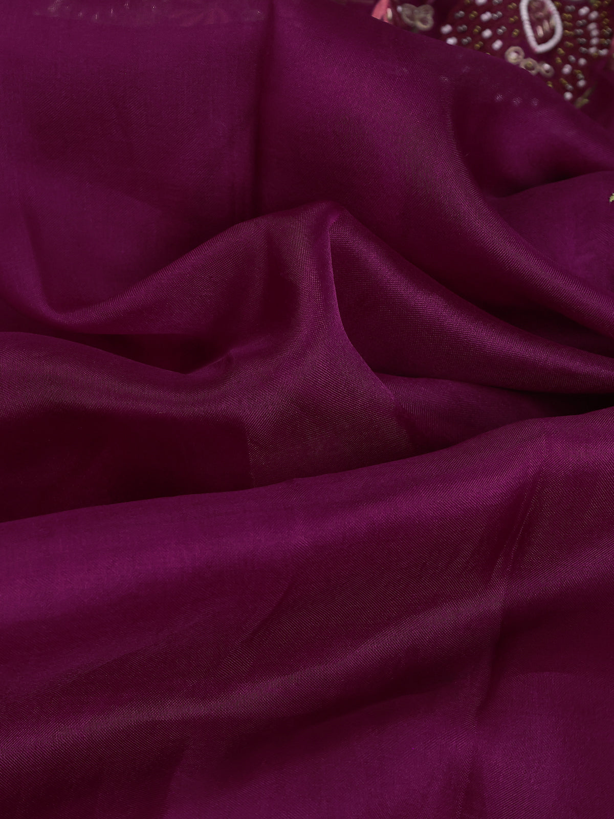 Magenta Pink Organza Silk Saree