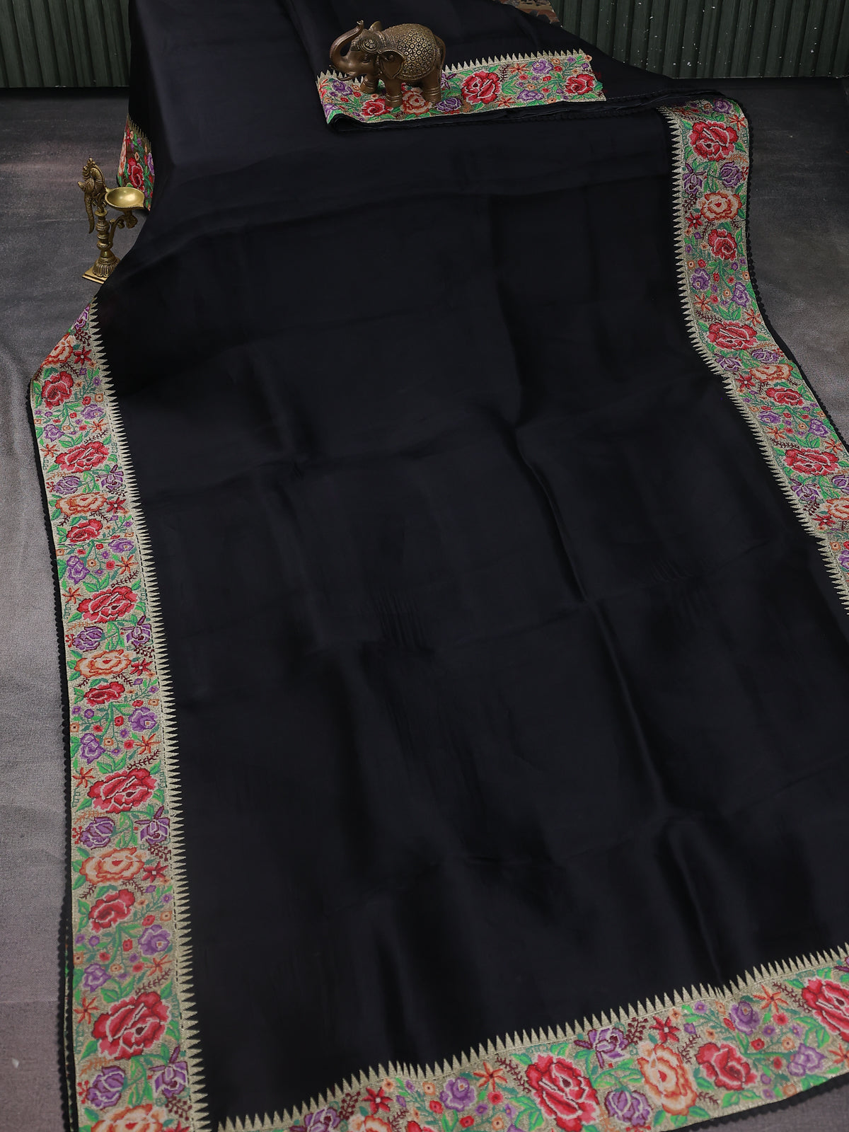 Black Organza Silk Saree