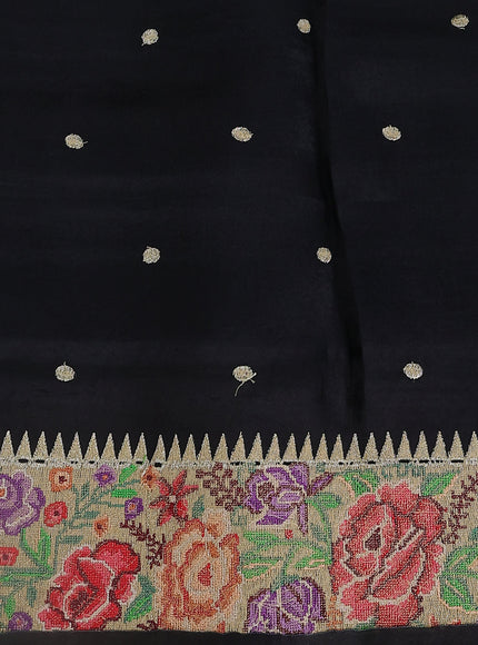 Black Organza Silk Saree