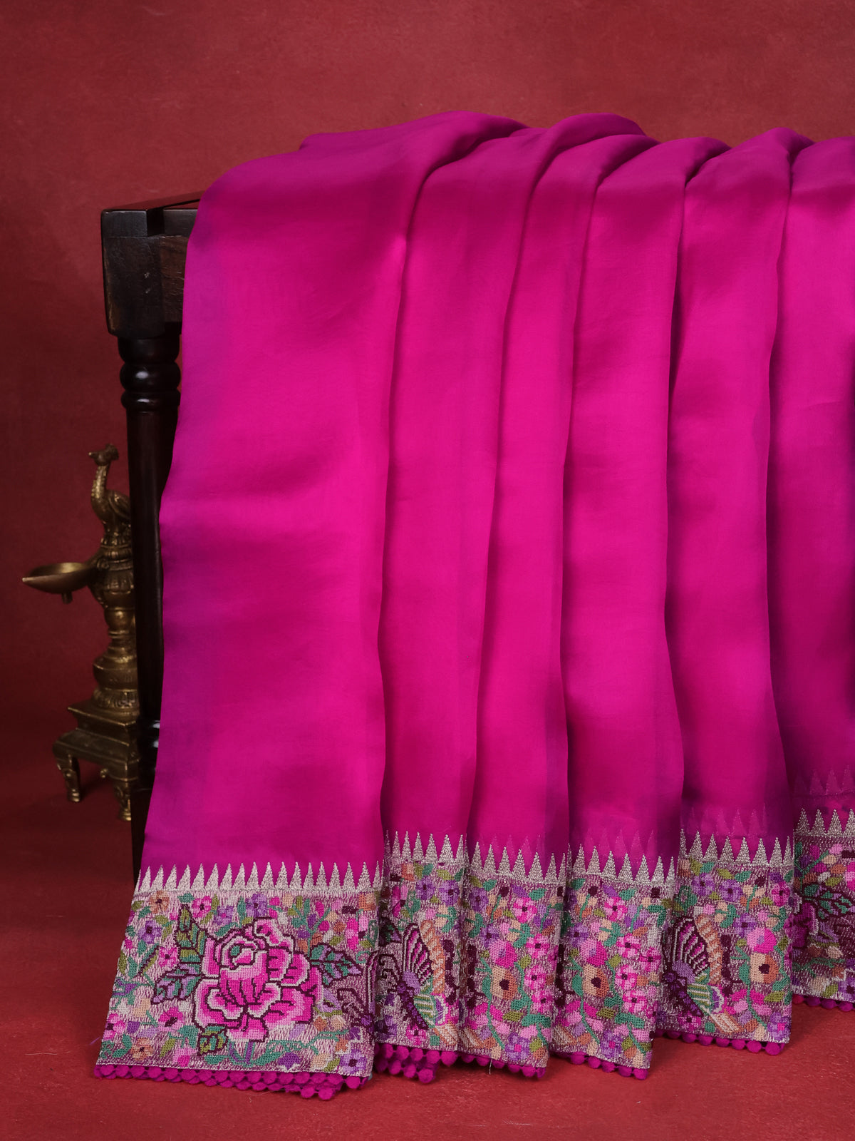 Pink Organza Silk Saree