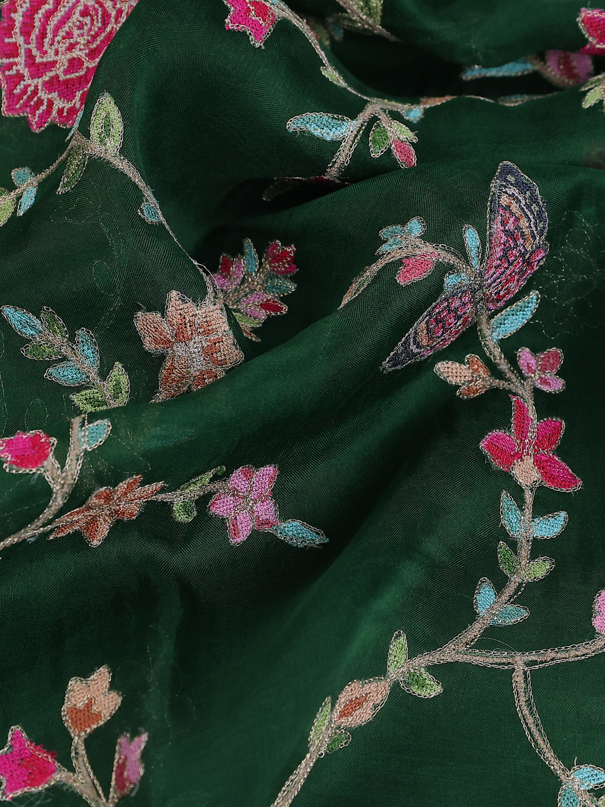 Green Organza Silk Saree