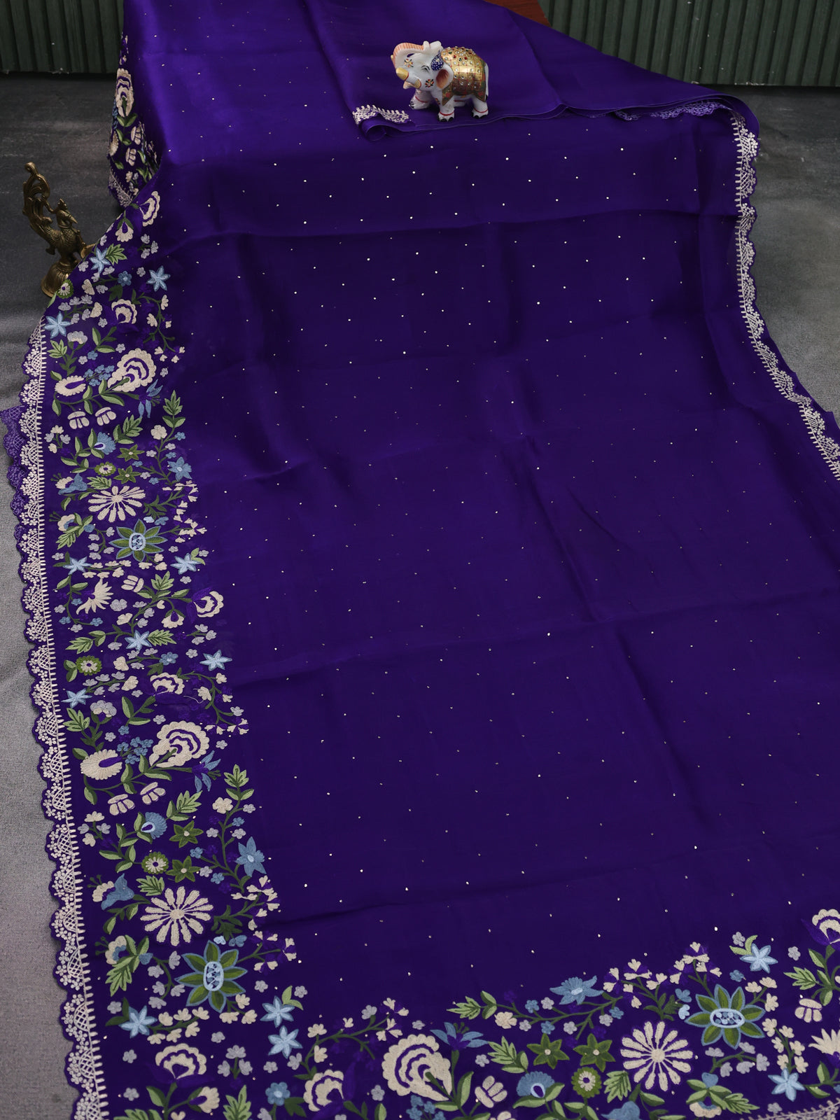 Violet Organza Silk Saree